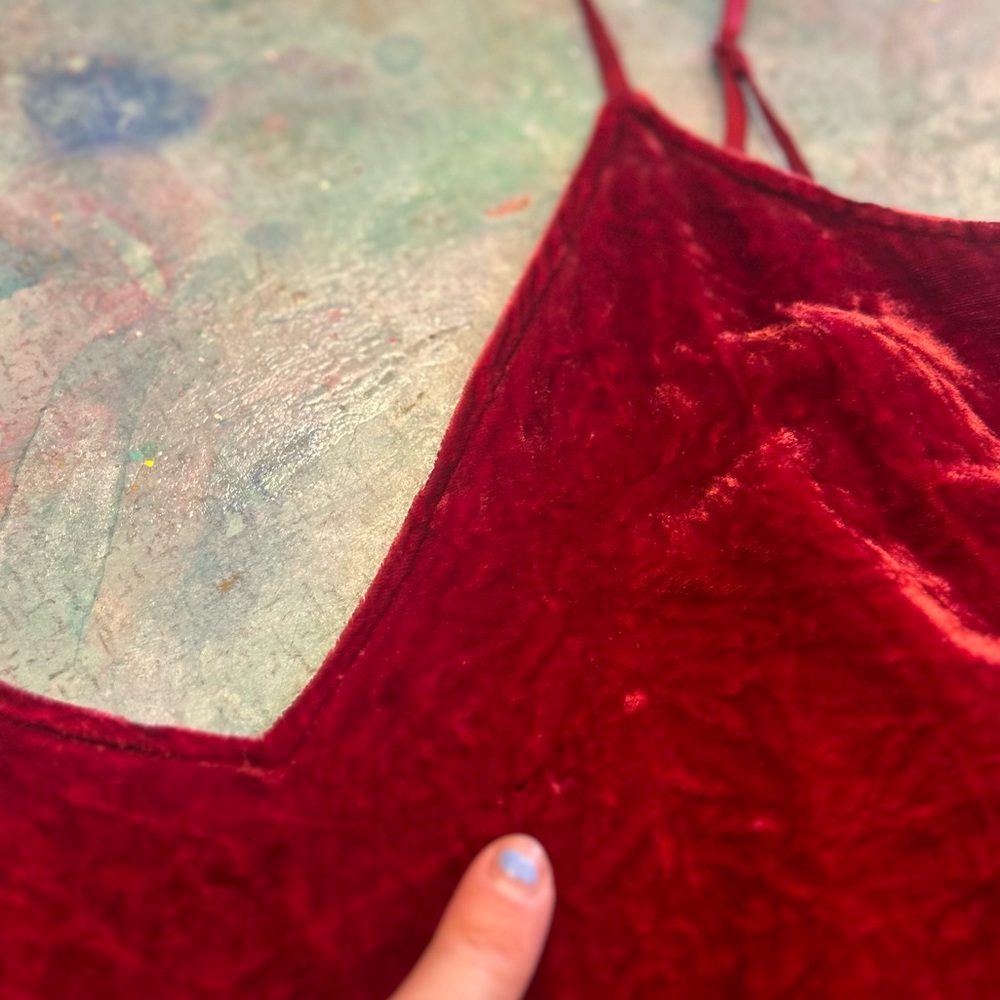 Wine 🍷 Crushed Velvet Slip Dress - Picture 14 of 14